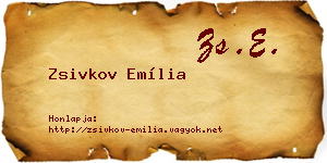 Zsivkov Emília névjegykártya